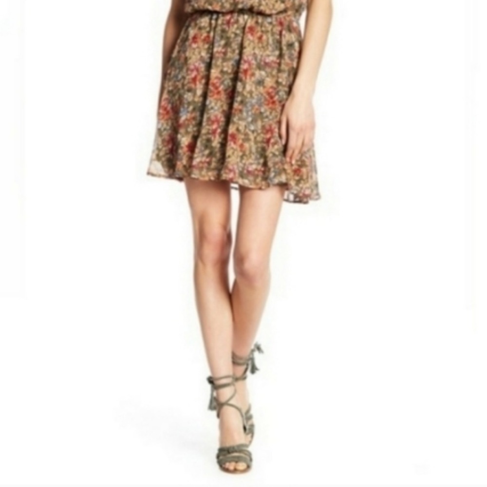 Joie Multicolor Floral Skater Skirt